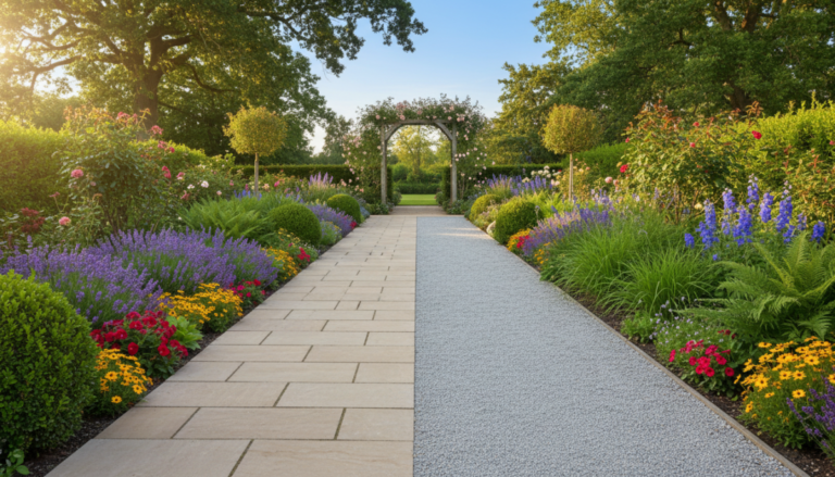 Allée de jardin : choisir entre gravier stabilisé et dalles pour un extérieur réussi