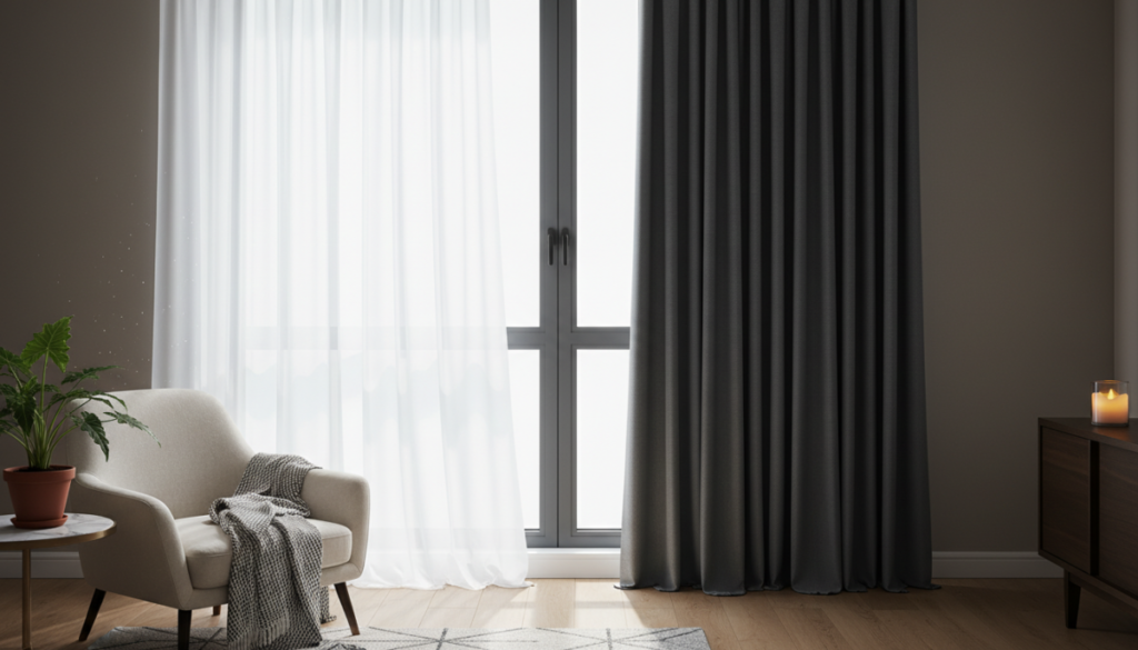 Voilages vs occultants : comment choisir la bonne combinaison pour vos fenêtres