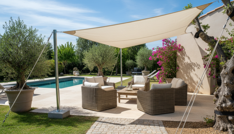 Voile d’ombrage : où et comment fixer facilement la toile pour un espace ombragé réussi